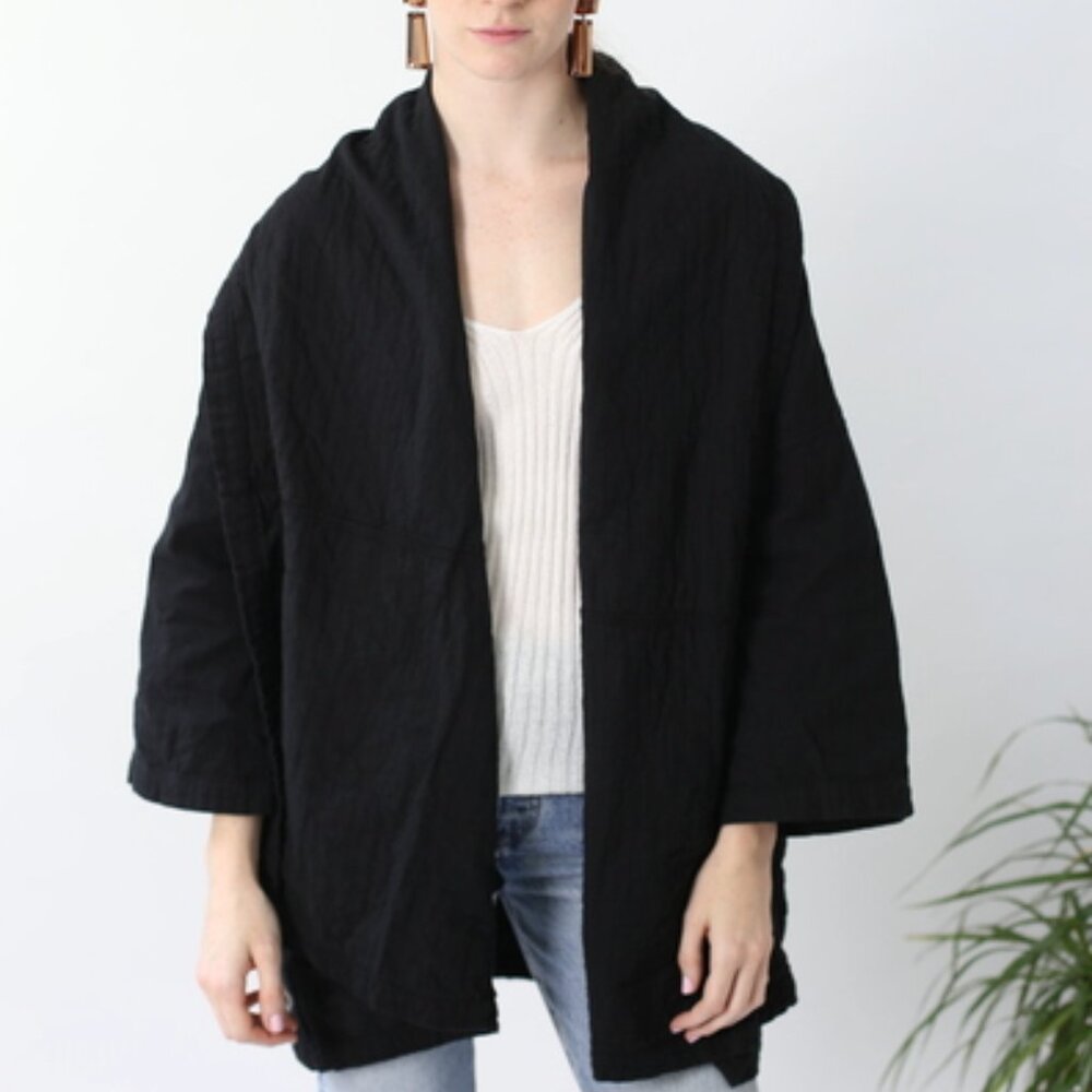 Kensie Delphine Wrap Jacket Black SZ XS